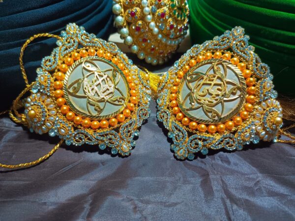 Imam Zamin Ya Ali Ya Fatima Pearls and Zircons Orange - Image 2