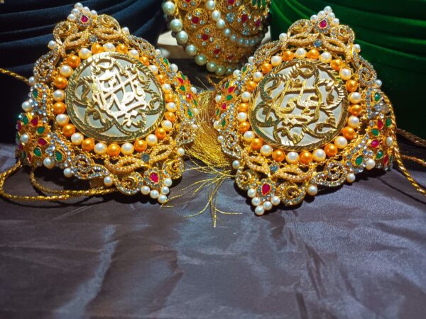 Imam Zamin Ya Ali Ya Fatima Pearls and Zircons Orange - Image 3