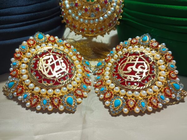 Imam Zamin Ya Ali Ya Fatima Pearls and Zircons Red - Image 4